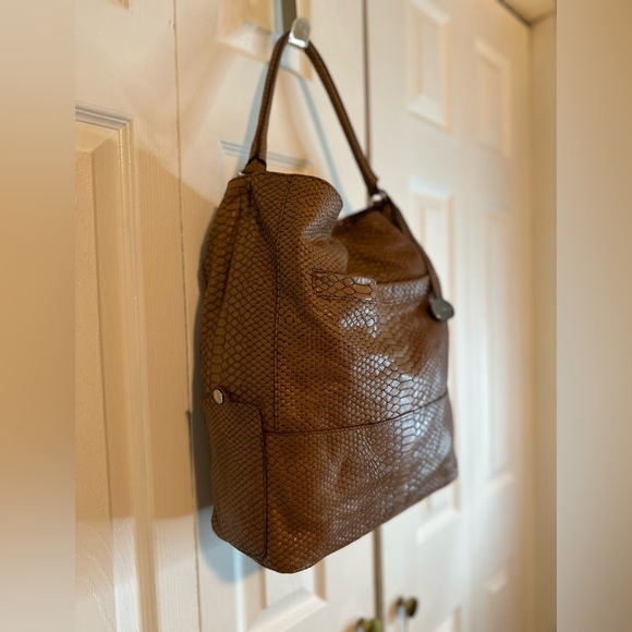 FURLA | Genuine Leather Python Camel Shoulder Bag - Picture 5 of 11